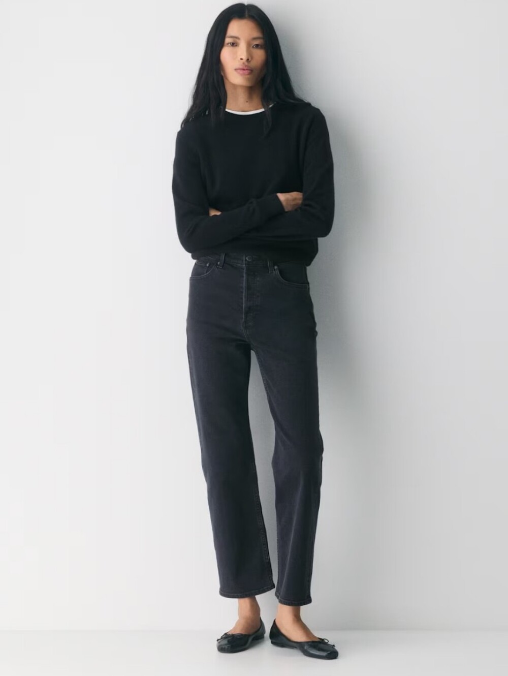 Women's Denim Forum Black Arlo High Rise Straight 26x28 Black Aritzia